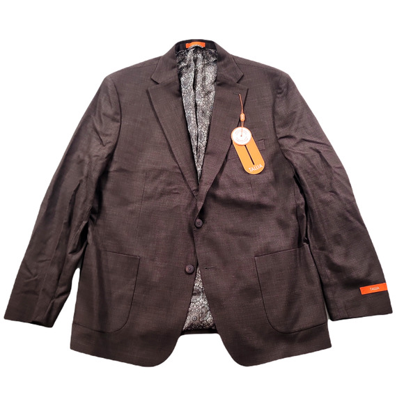 TALLIA Other - Tallia‎ Slim-Fit Brown Mix Sport Coat Mens 48R 48 Valmonte Elbow Patches